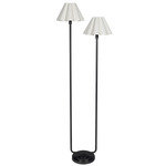 Polly Floor Lamp - Blackened Brass / White