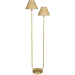 Polly Rattan Floor Lamp - Natural Brass / Rattan
