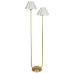 Polly Floor Lamp - Natural Brass / White