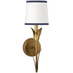 River Reed Wall Sconce - Antique Gold Leaf / White / Navy