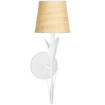 River Reed Wall Sconce - White / Natural Rattan