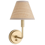 Polly Rattan Wall Sconce - Natural Brass / Natural Rattan