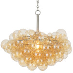 Bubbles Chandelier - Brushed Nickel / Amber