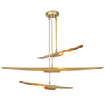 Concorde Chandelier - Natural Brass