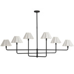 Polly Scalloped Linear Chandelier - Blackened Brass / White