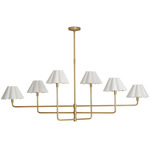 Polly Scalloped Linear Chandelier - Natural Brass / White