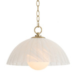 Dariel Pendant - Natural Brass / White