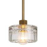 Bijoux Pendant - Natural Brass / Clear