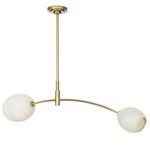 Artemis Double Pendant - Natural Brass / Alabaster