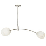 Artemis Double Pendant - Polished Nickel / Alabaster