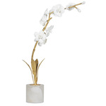 Thylane Orchid Sculpture - White / Gold Leaf