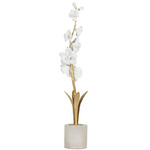 Thylane Orchid Sculpture - White / Gold Leaf