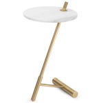 Spyder Accent Table - Natural Brass / Marble