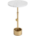 Myles Accent Table - Natural Brass / Marble