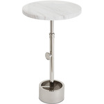 Myles Accent Table - Polished Nickel / Marble