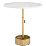Myles Accent Table - Natural Brass / Marble