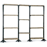 Eureka Shelving Unit - Blackened Iron / Unfinished Wood