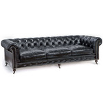 Chesterfield Sofa - Antique Brass / Black Leather
