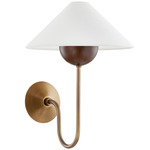 Evan Wall Sconce - Patina Brass / White