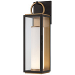 Gareth Outdoor Wall Light - Black / Patina Brass / Clear