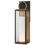 Gareth Outdoor Wall Light - Black / Patina Brass / Clear