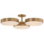 Rory Semi Flush Ceiling Light - Patina Brass / Matte Opal