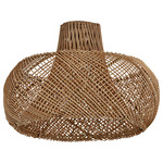 Kylo Semi Flush Ceiling Light - Patina Brass / Natural