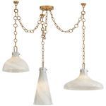 Joaquin Multi-Light Pendant - Patina Brass / Marble