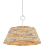 Sequoia Pendant - White / Natural Rattan