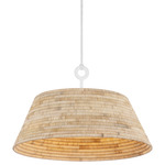 Sequoia Pendant - White / Natural Rattan