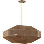 Laken Chandelier - Patina Brass / Jute