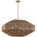 Laken Chandelier - Patina Brass / Jute