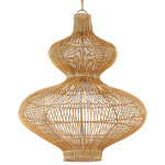 Irvine Pendant - Patina Brass / Rattan