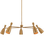 Spade Chandelier - Patina Brass