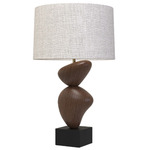 Lendark Table Lamp - Wood / Black / Natural Linen