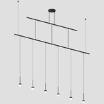 Suspenders 2-Tier Suspension with Domed Ball Luminaires - Satin Black