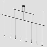 Suspenders 2-Tier Suspension with Domed Ball Luminaires - Satin Black