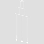 Suspenders 2-Tier Suspension with Domed Ball Luminaires - Satin White