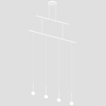 Suspenders 2-Tier Suspension with Domed Ball Luminaires - Satin White