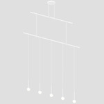 Suspenders 2-Tier Suspension with Domed Ball Luminaires - Satin White