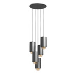 Hex Multi Light Chandelier - Black Ombre