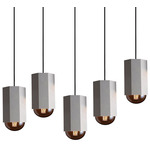 Hex Linear Multi Light Chandelier - White