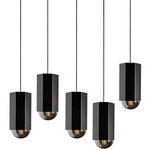 Hex Linear Multi Light Chandelier - Black