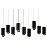 Hex Linear Multi Light Chandelier - Black