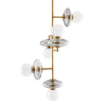 Pimpri Chandelier - Discontinued Floor Model - Brushed Brass / Clear Seedy