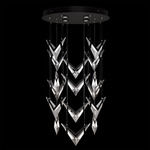 Blade Round Multi Light Pendant - Black