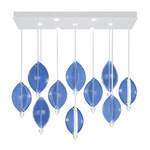 Embark Sail Linear Multi Light Pendant - White / Blue