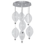 Embark Sail Multi Light Pendant - Silver Leaf / Clear