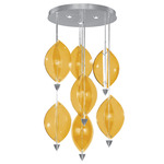 Embark Sail Multi Light Pendant - Silver Leaf / Amber