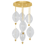 Embark Sail Multi Light Pendant - Gold Leaf / Clear